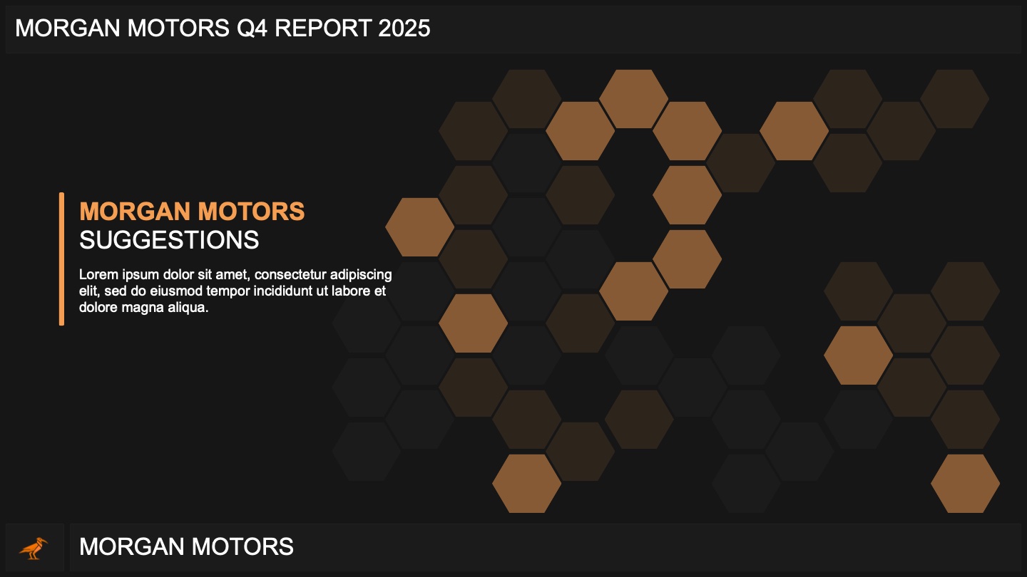 Suggestions section divider in the Morgan Motors report.
